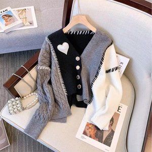 New autumn love knit cardigan sweater